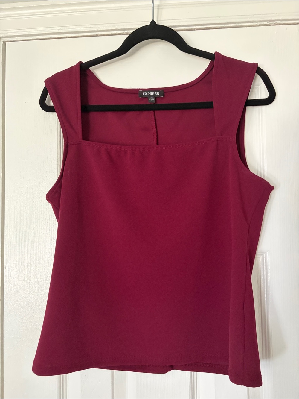 Express Women's Square Neck Tank Top - Burgundy